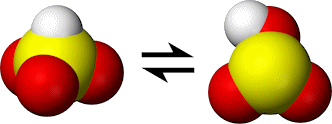  The two tautomeric forms of bisulfite ions. 