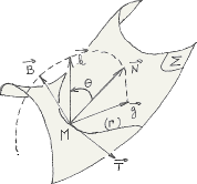  Curve drawn on 
 a surface 