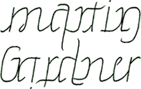  Center-symmetrical MARTIN GARDNER 
 ambigram, created by Scott Kim in 1993 