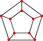  10 people arranged in 
 two facing circles of 5 