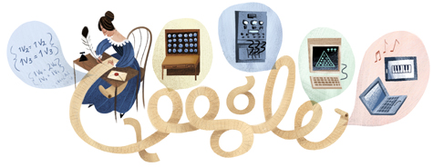  Ada Lovelace (197th Birthday)
 Google Doodle on December 10, 2012 
