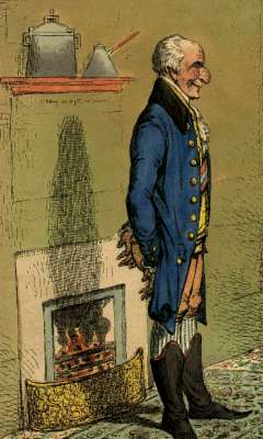  The Comforts of a Rumford Stove 
 Caricature by James Gillray (1756-1815).
 Published June 12, 1800. 