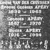 Louise VAN DER CRUYSSEN
Georges APERY
Roger APERY